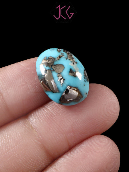 Natural Turquoise Firoza Gemstone 15.13 Carat / 16.79 Ratti (With Certificate)