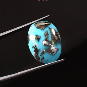 Natural Turquoise Firoza Gemstone 15.13 Carat / 16.79 Ratti (With Certificate)
