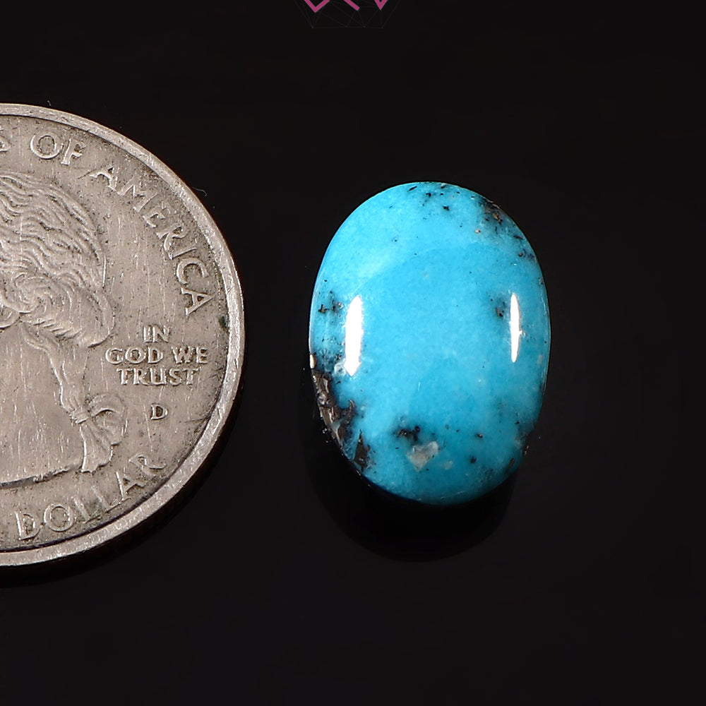 Natural Turquoise Firoza Gemstone 11.54 Carat / 12.81 Ratti (With Certificate)