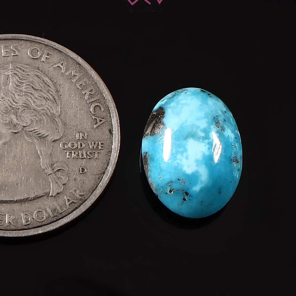 Natural Turquoise Firoza Gemstone 6.49 Carat / 7.20 Ratti (With Certificate)