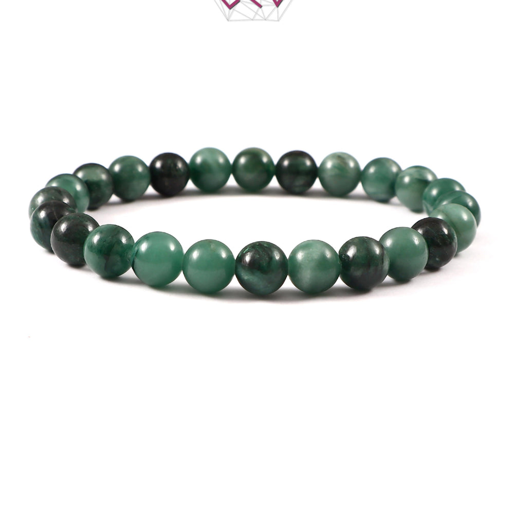 Natural Emerald (Panna) Bracelet 8mm Beads (With Certificate)