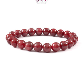 Natural Ruby Plain Bracelet 8mm Beads (With Certificate)