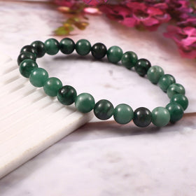 Natural Emerald (Panna) Bracelet 8mm Beads (With Certificate)
