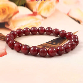 Natural Ruby Plain Bracelet 8mm Beads (With Certificate)