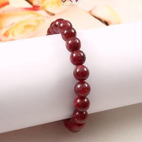 Natural Ruby Plain Bracelet 8mm Beads (With Certificate)