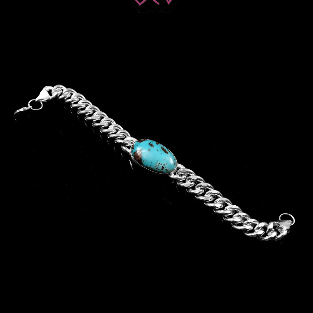 Natural Turquoise (Firoza) Salman Khan Style Bracelet (With Certificate)