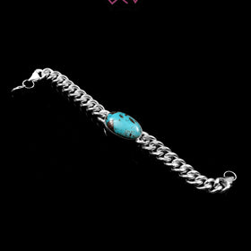 Natural Turquoise (Firoza) Salman Khan Style Bracelet (With Certificate)