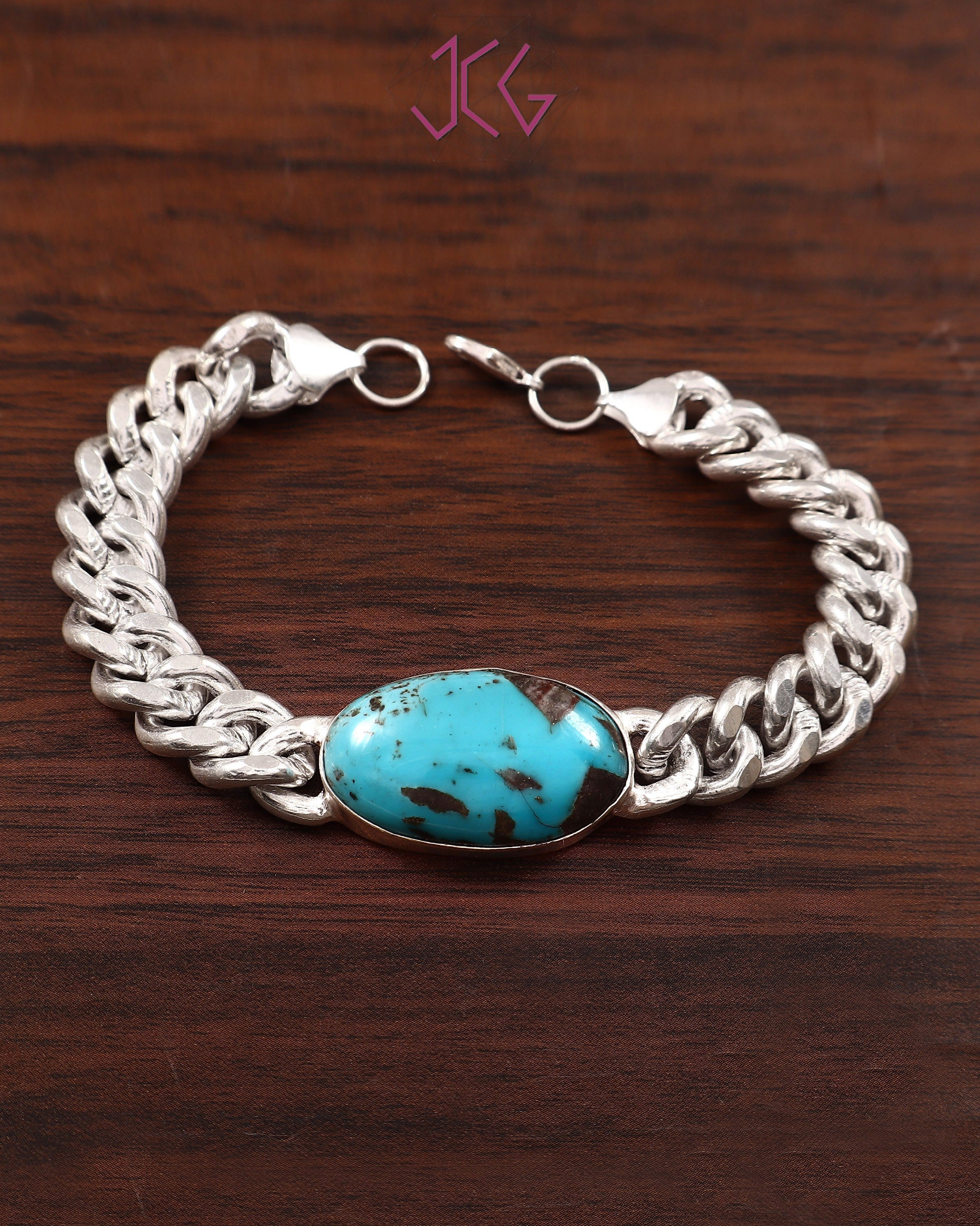 Natural Turquoise (Firoza) Salman Khan Style Bracelet (With Certificate)