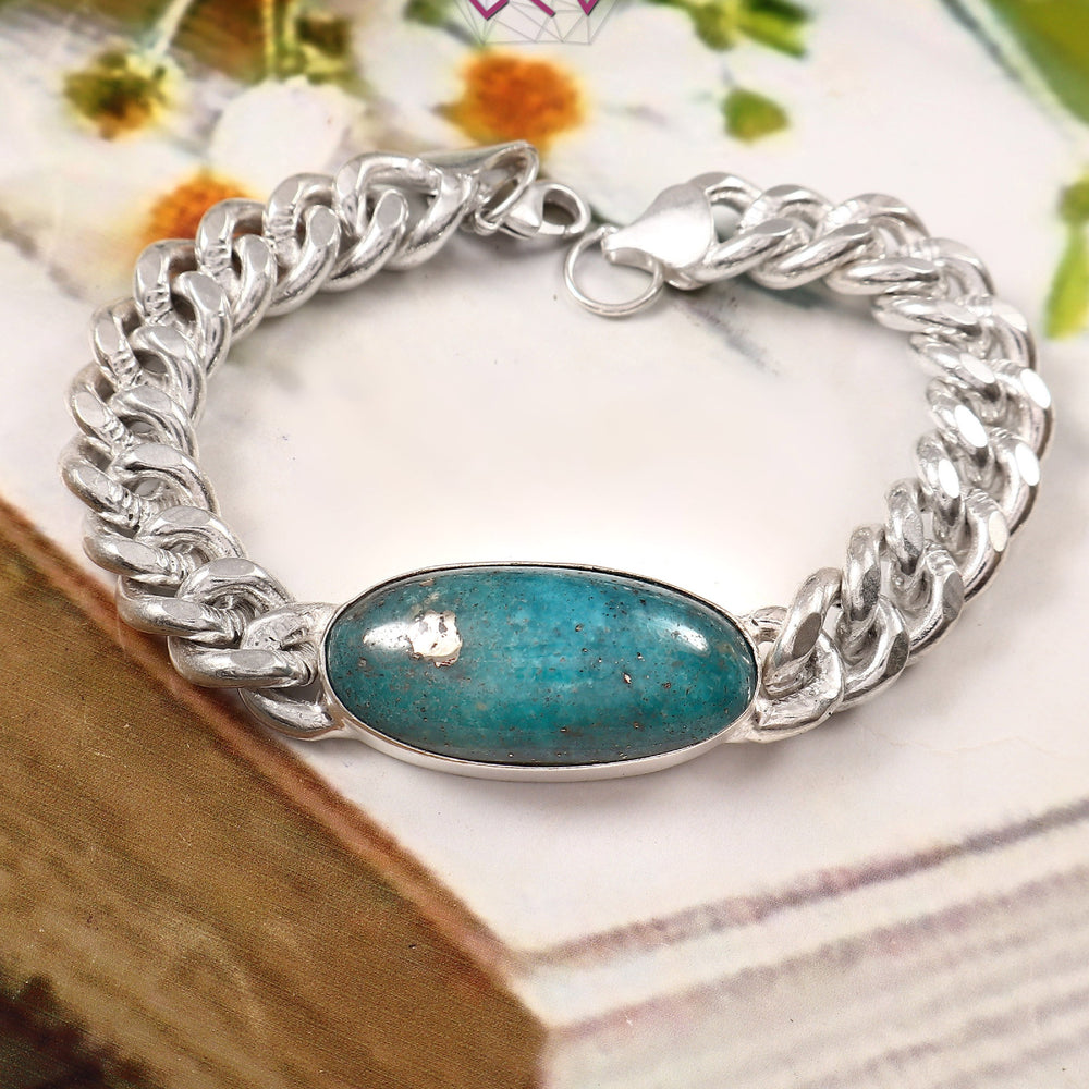 Natural Turquoise (Firoza) Salman Khan Style Bracelet (With Certificate)