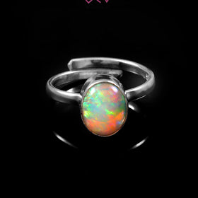 Natural Opal Adjustable Ring (With Certificate)