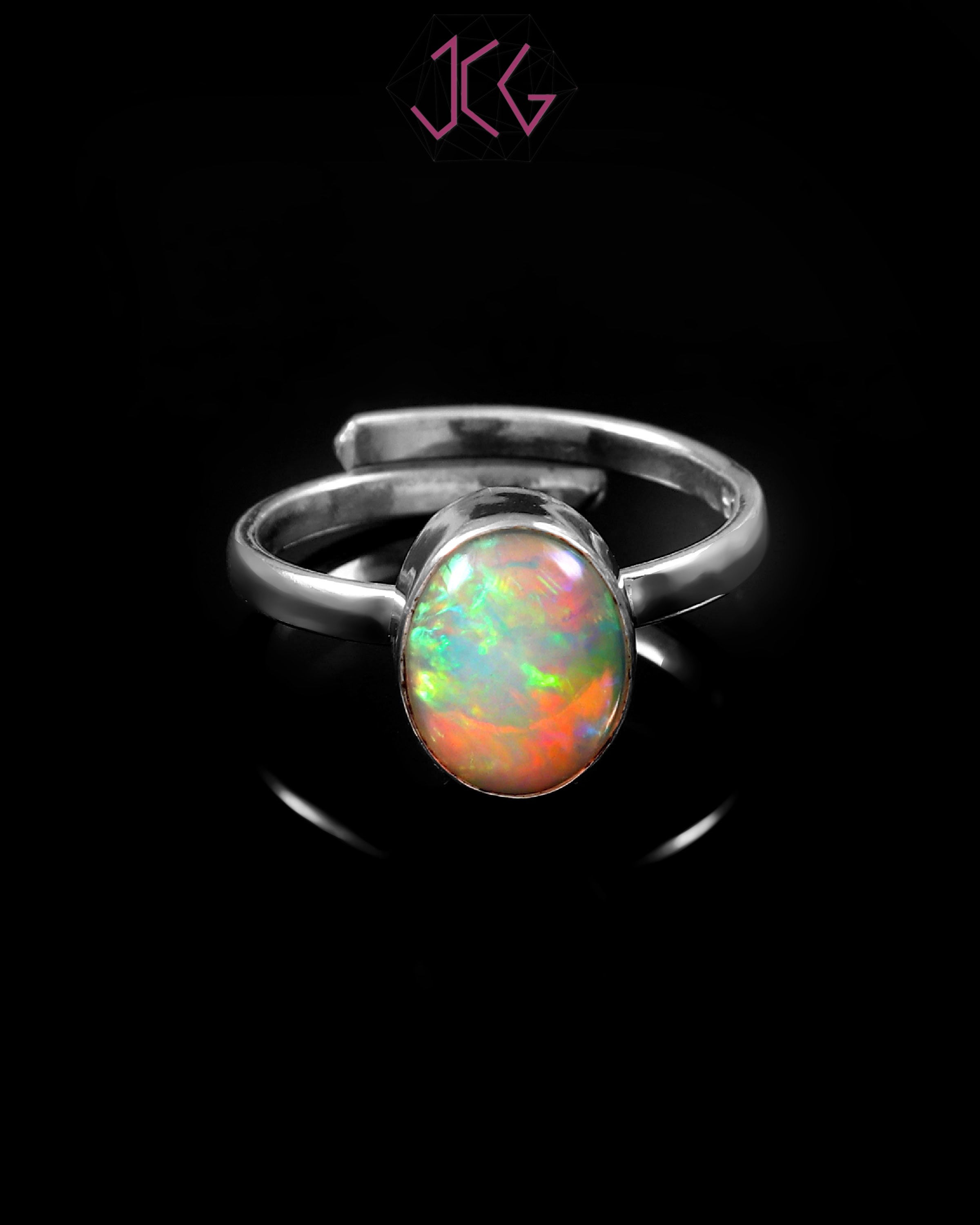 Natural Opal Adjustable Ring (With Certificate)