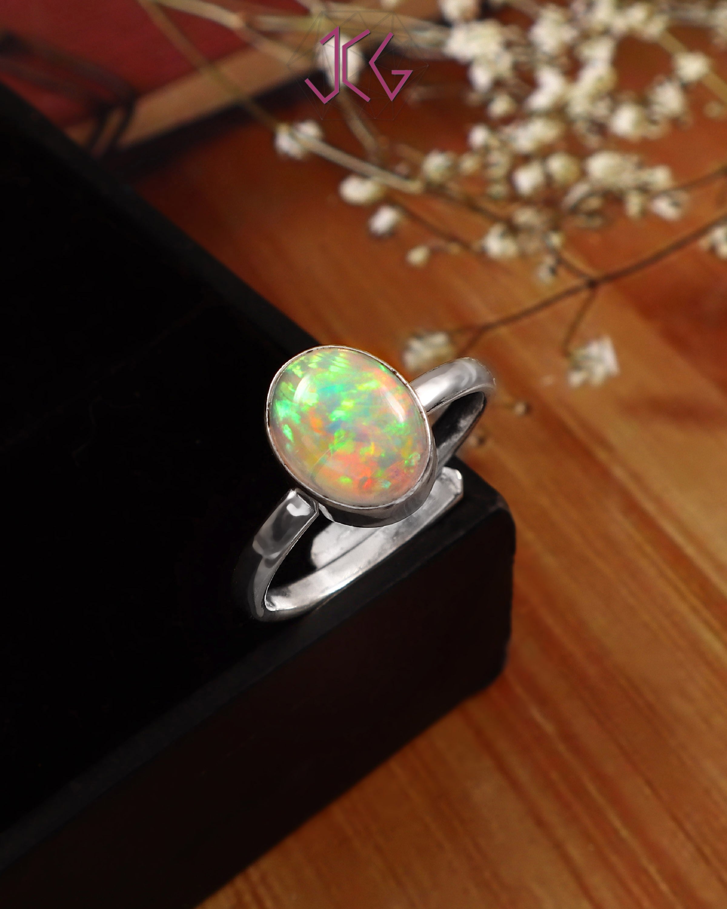 Natural Opal Adjustable Ring (With Certificate)
