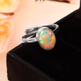 Natural Opal Adjustable Ring (With Certificate)