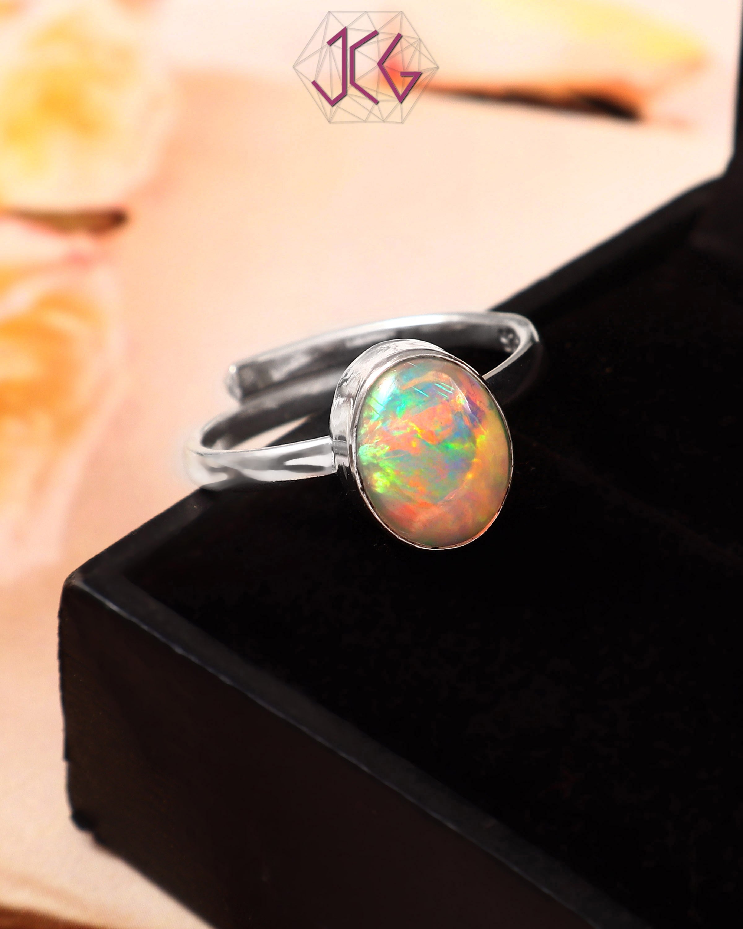 Natural Opal Adjustable Ring (With Certificate)