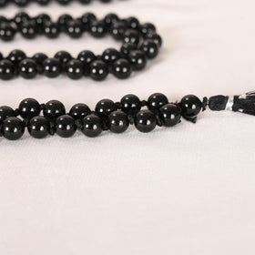 Natural Black Onyx Mala (108 Beads) (With Certificate)