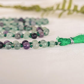 Natural Fluorite Mala (108 Beads) (With Certificate)