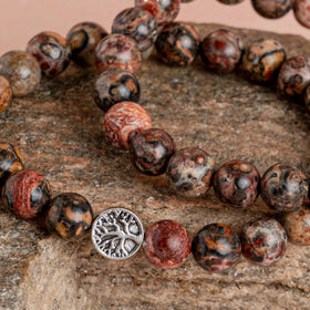 Leopard Skin Jasper Bracelet - Jaipur Crystal Gems