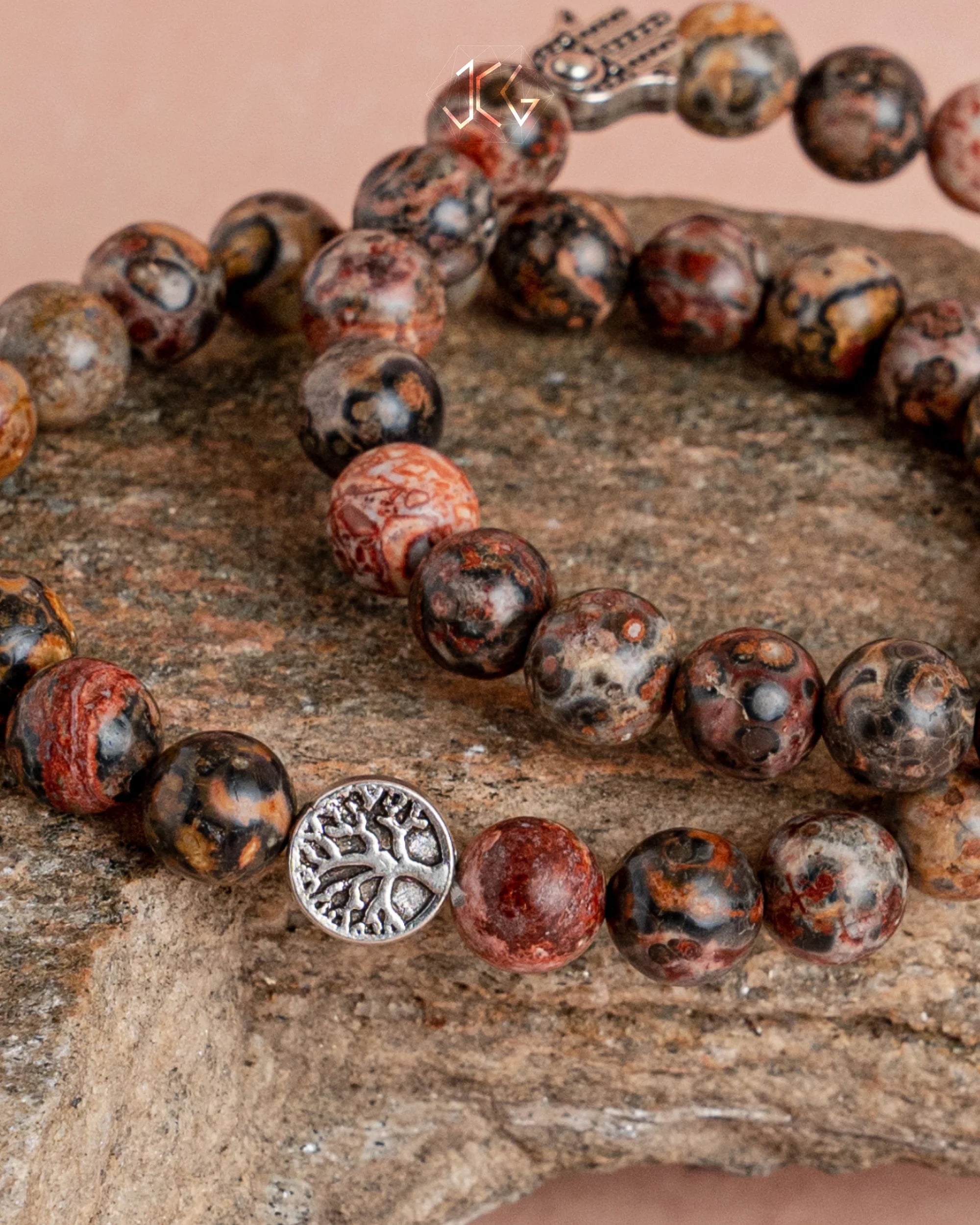 Leopard Skin Jasper Bracelet - Jaipur Crystal Gems
