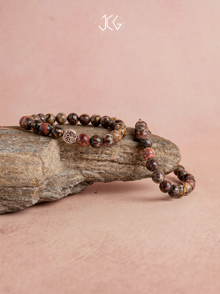 Leopard Skin Jasper Bracelet - Jaipur Crystal Gems