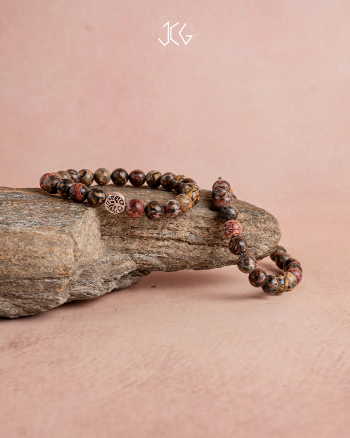 Leopard Skin Jasper Bracelet - Jaipur Crystal Gems