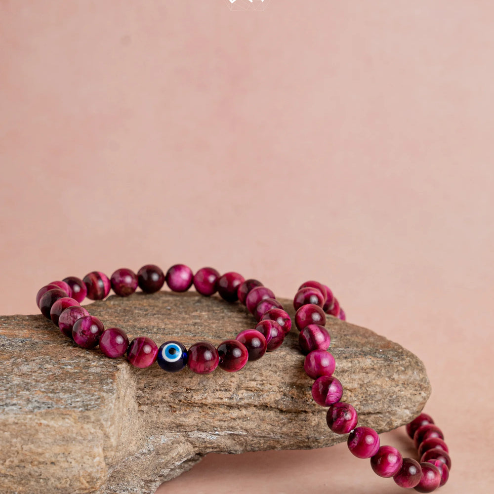 Pink Tiger Eye Bracelet - Jaipur Crystal Gems