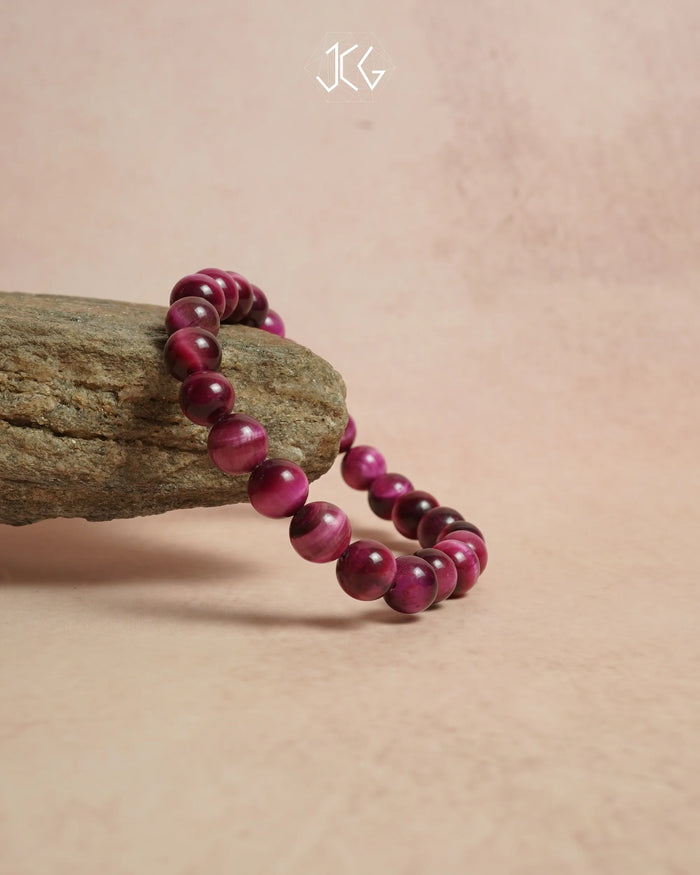 Pink Tiger Eye Bracelet - Jaipur Crystal Gems
