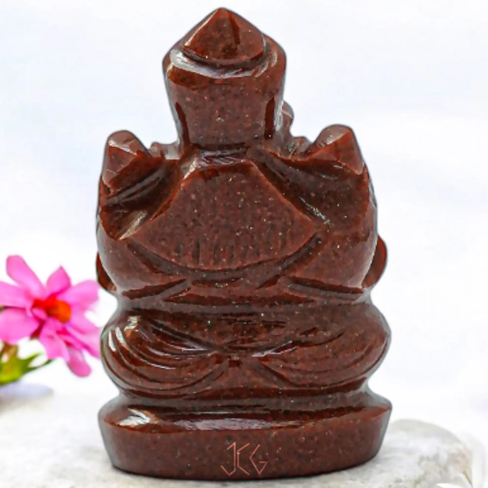 Red Aventurine Ganesha - Jaipur Crystal Gems