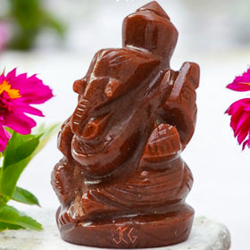 Red Aventurine Ganesha - Jaipur Crystal Gems