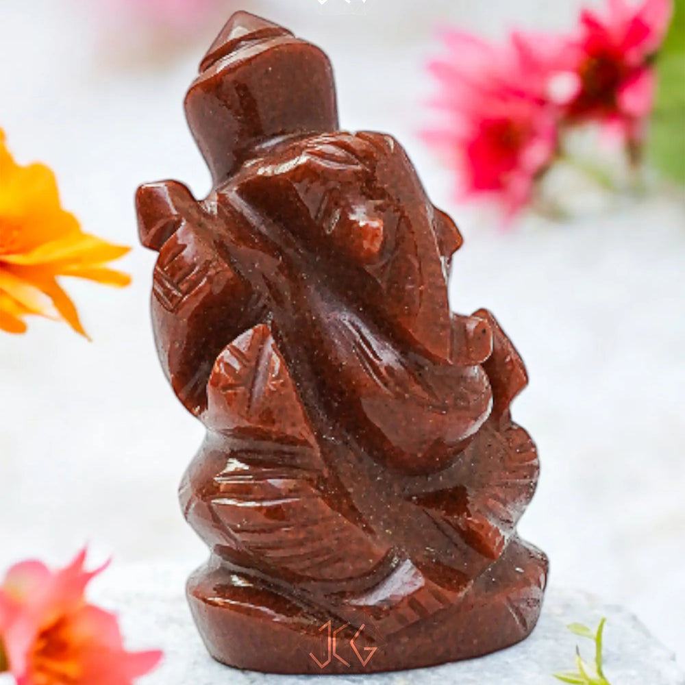 Red Aventurine Ganesha - Jaipur Crystal Gems