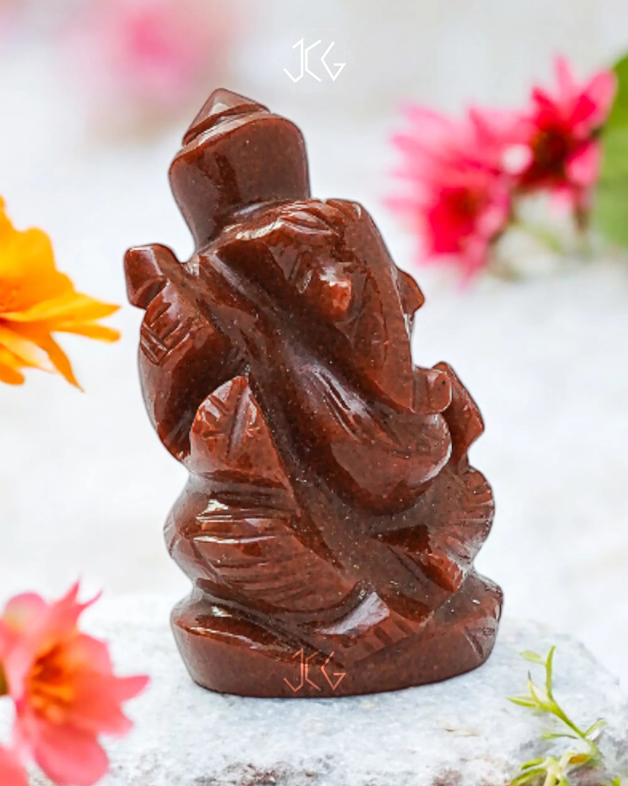 Red Aventurine Ganesha - Jaipur Crystal Gems