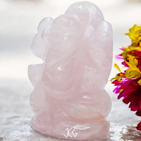 Rose Quartz Ganesha Small Jaipur Crystal Gems