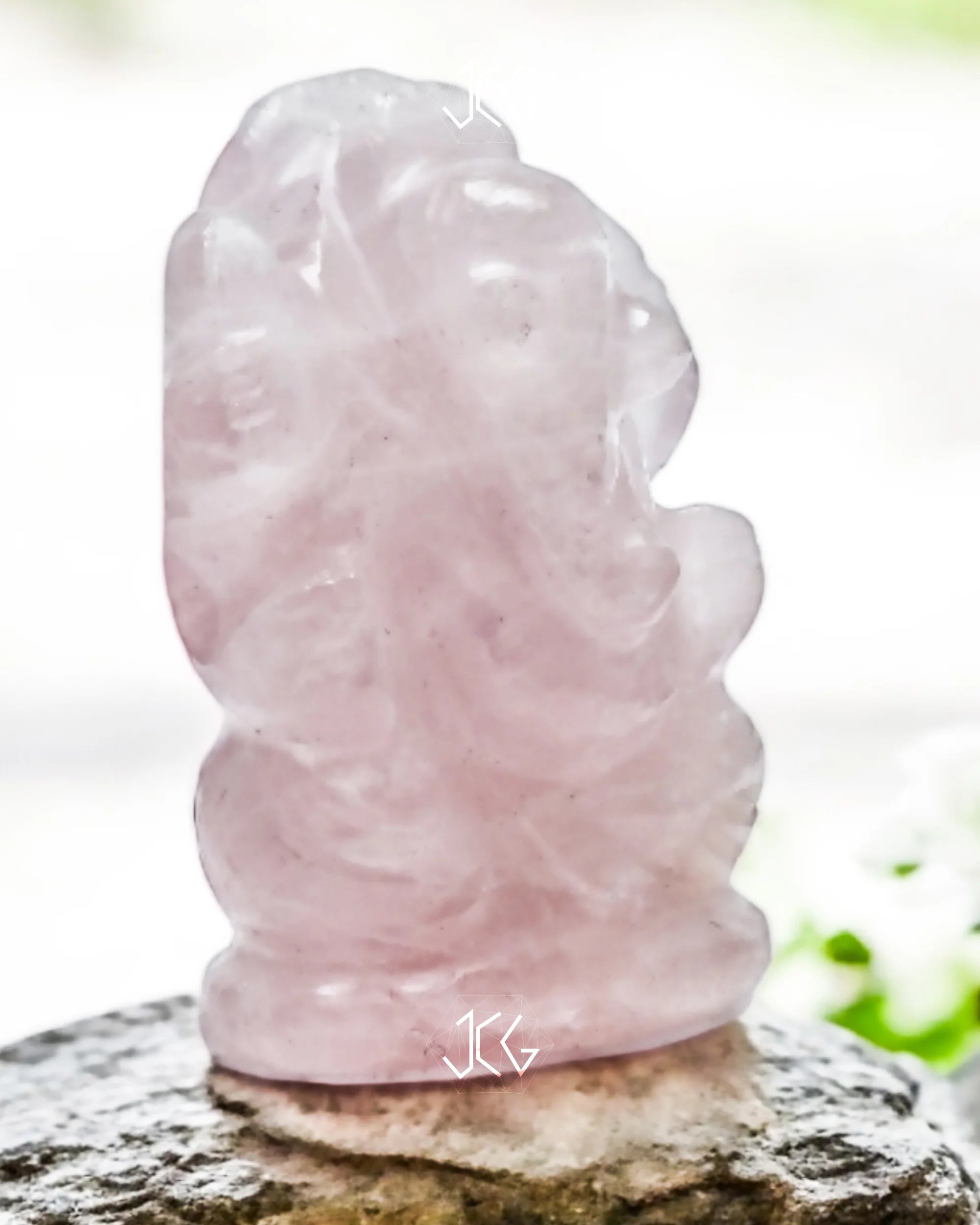 Rose Quartz Ganesha Small Jaipur Crystal Gems