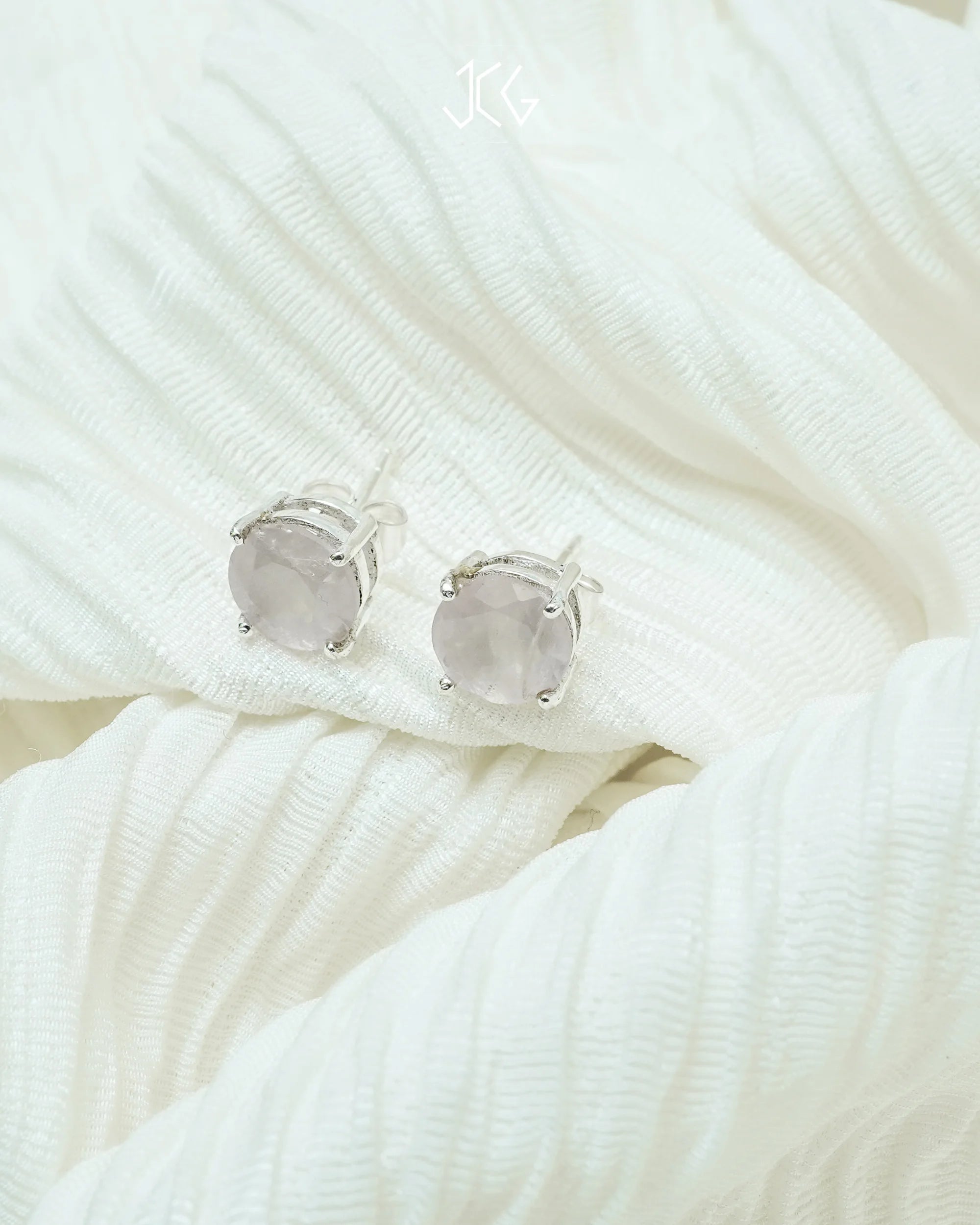Rose Quartz Earrings - Jaipur Crystal Gems