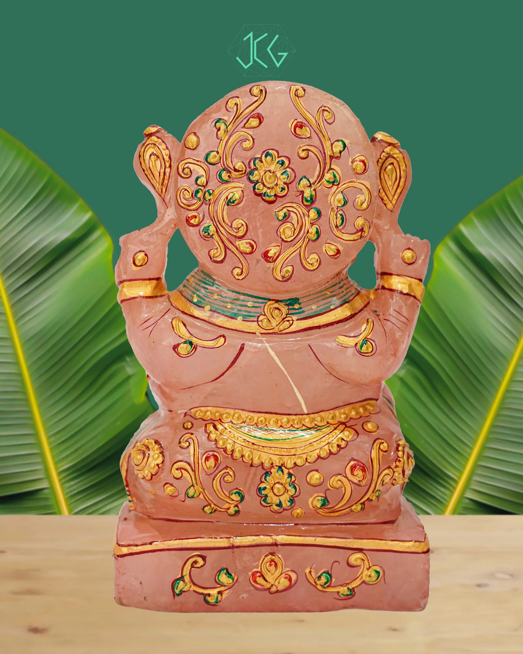 Rose Quartz Ganesha Jaipur Crystal Gems