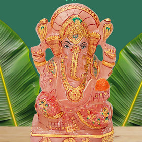 Rose Quartz Ganesha Jaipur Crystal Gems