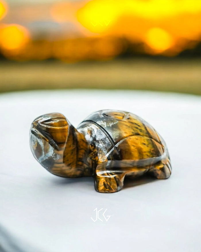 Yellow Tiger Eye Turtle - Jaipur Crystal Gems