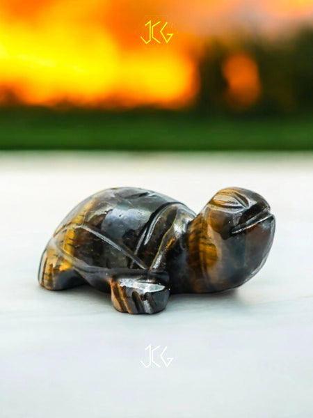 Yellow Tiger Eye Turtle - Jaipur Crystal Gems