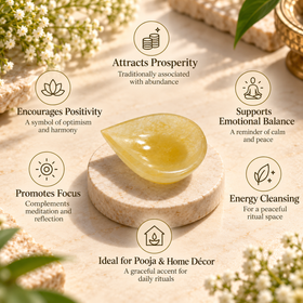 Natural Yellow Aventurine Crystal Diya (With Certificate)