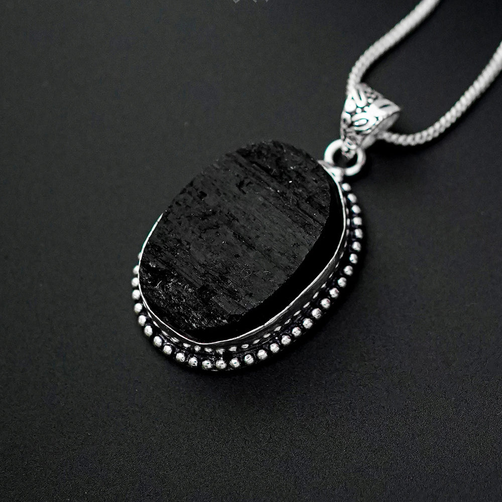 Black Tourmaline Pendant Jaipur Crystal Gems