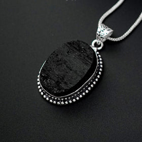 Black Tourmaline Pendant Jaipur Crystal Gems