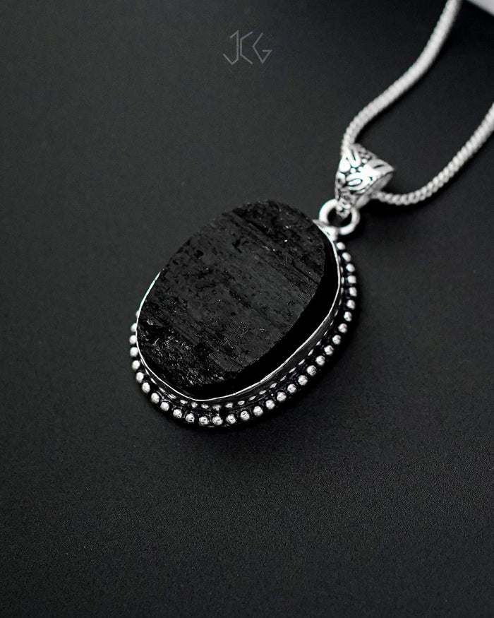Black Tourmaline Pendant Jaipur Crystal Gems