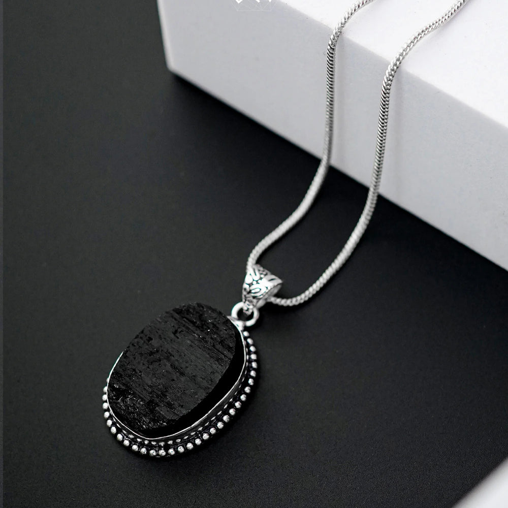 Black Tourmaline Pendant Jaipur Crystal Gems