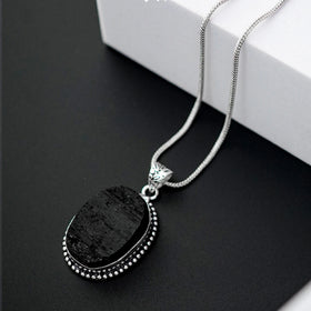 Black Tourmaline Pendant Jaipur Crystal Gems