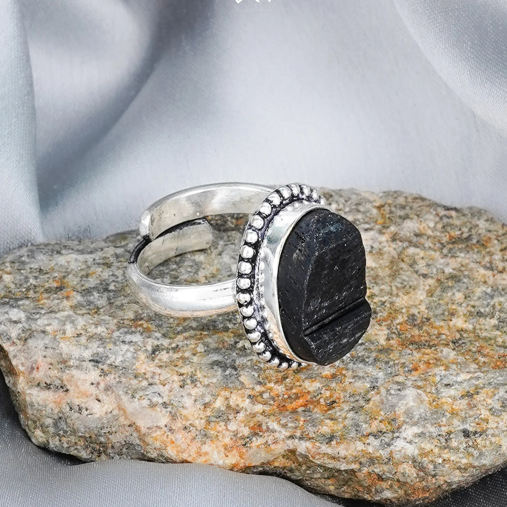Black Tourmaline Ring - Jaipur Crystal Gems