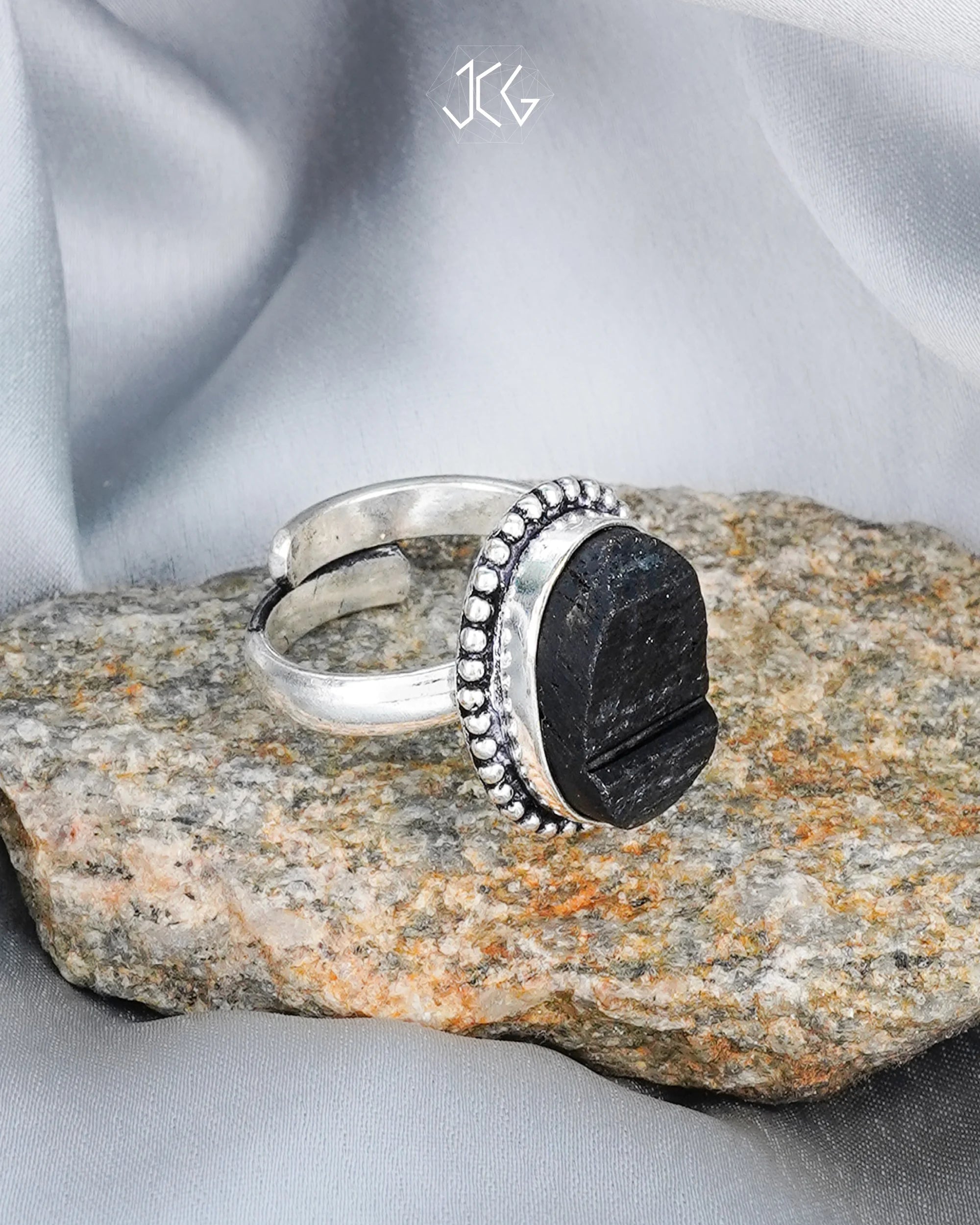 Black Tourmaline Ring - Jaipur Crystal Gems
