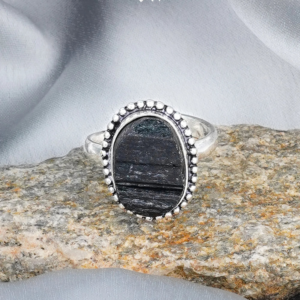 Black Tourmaline Ring - Jaipur Crystal Gems