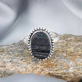 Black Tourmaline Ring - Jaipur Crystal Gems