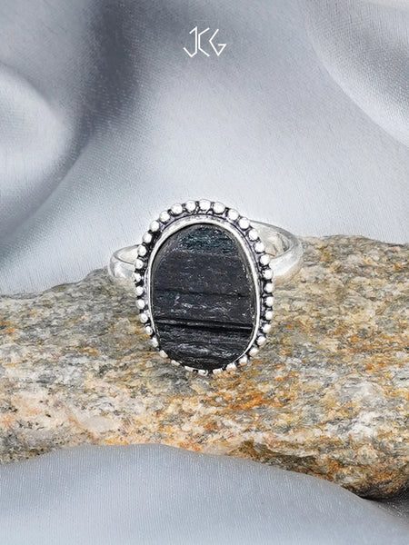 Black Tourmaline Ring - Jaipur Crystal Gems