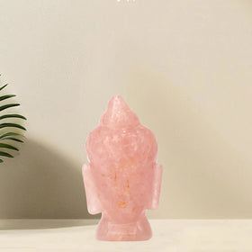Rose Quartz Buddha head Jaipur Crystal Gems
