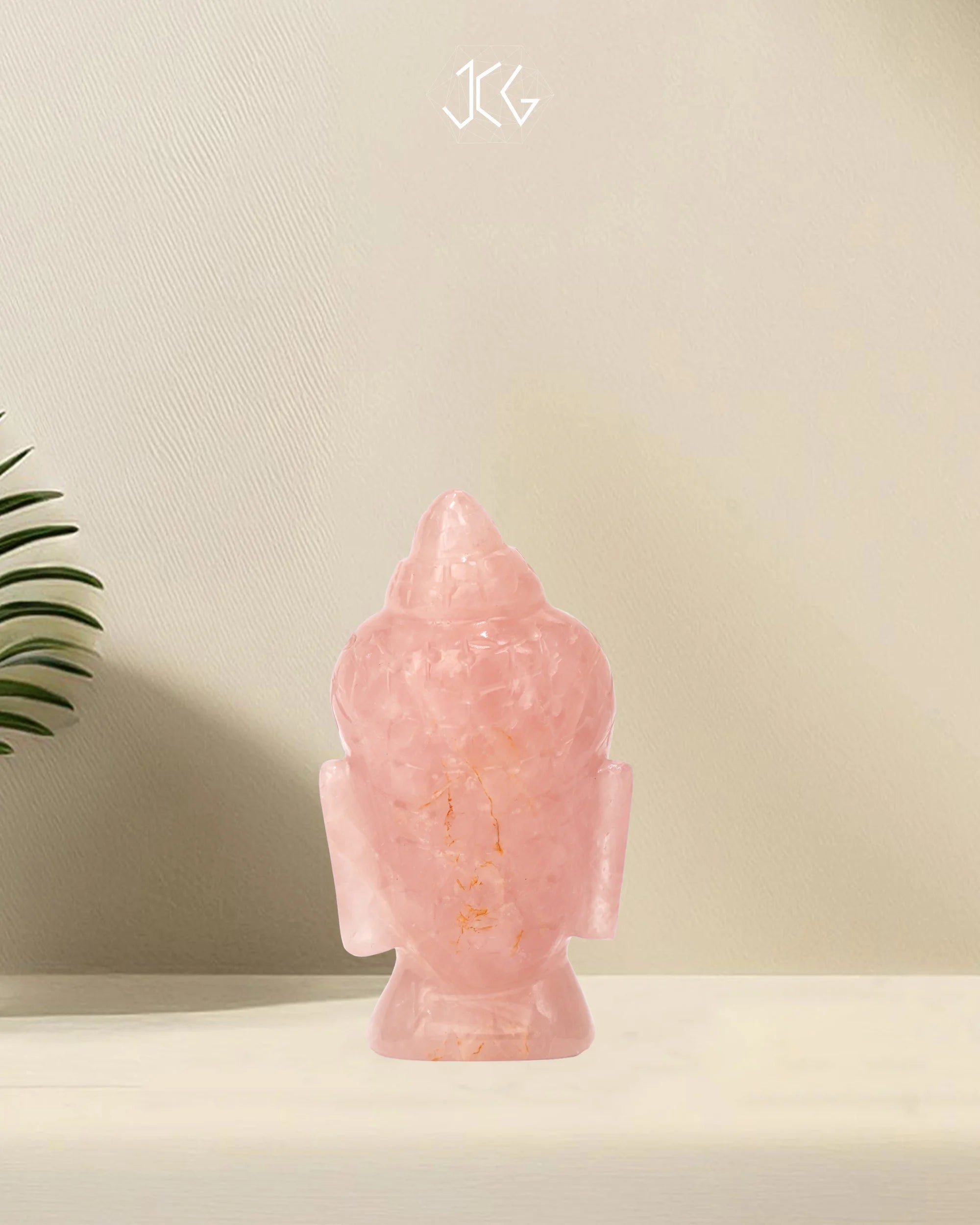 Rose Quartz Buddha head Jaipur Crystal Gems